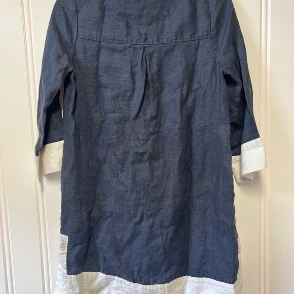 Tuckernuck Navy and White V-Neck Tunic  Size XS. 100% Linen - Picture 5 of 7